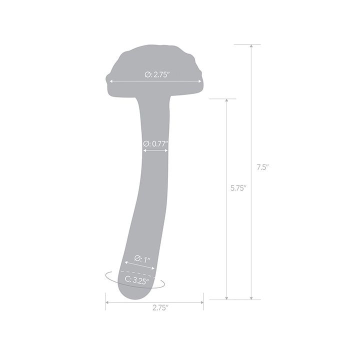 Thumbnail: Glas 7.5" Magic Mushroom Dildo