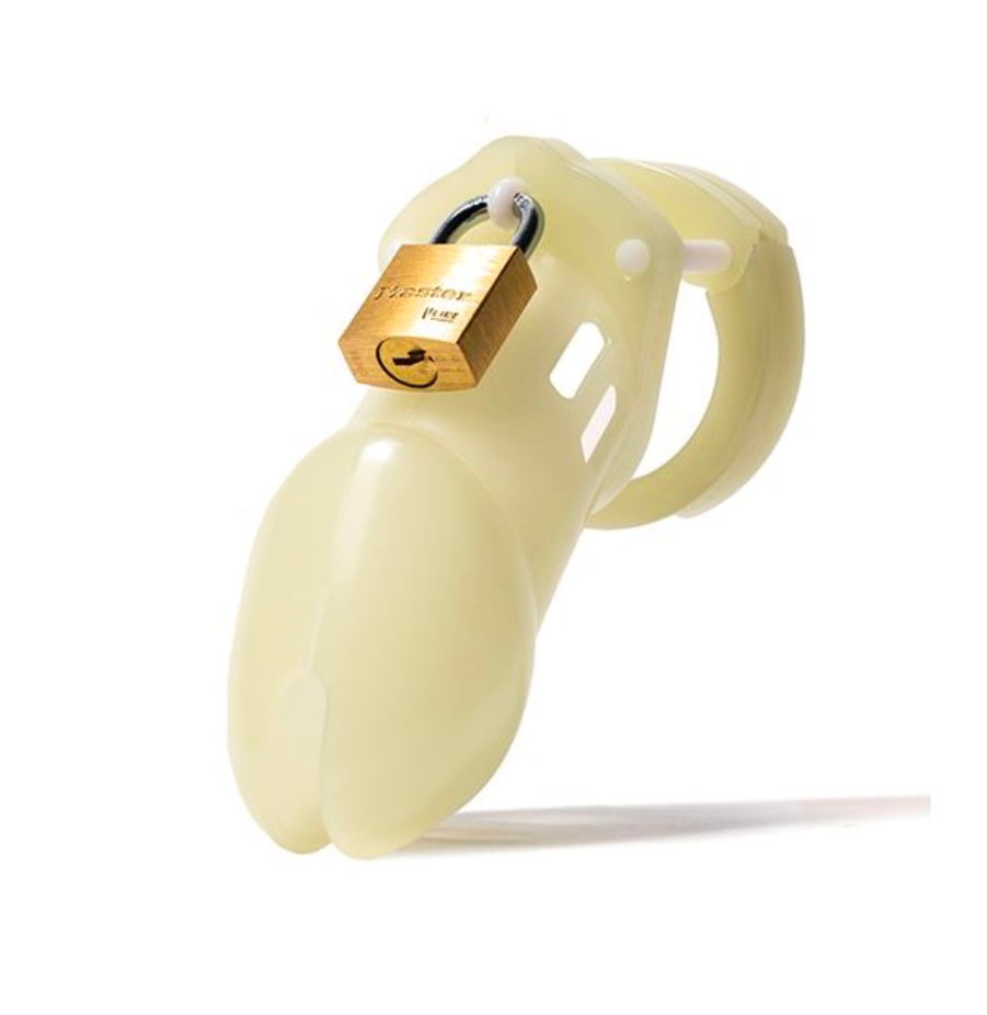 CB-600031/4" Cock Cage & Lock Set - Glow in the Dark