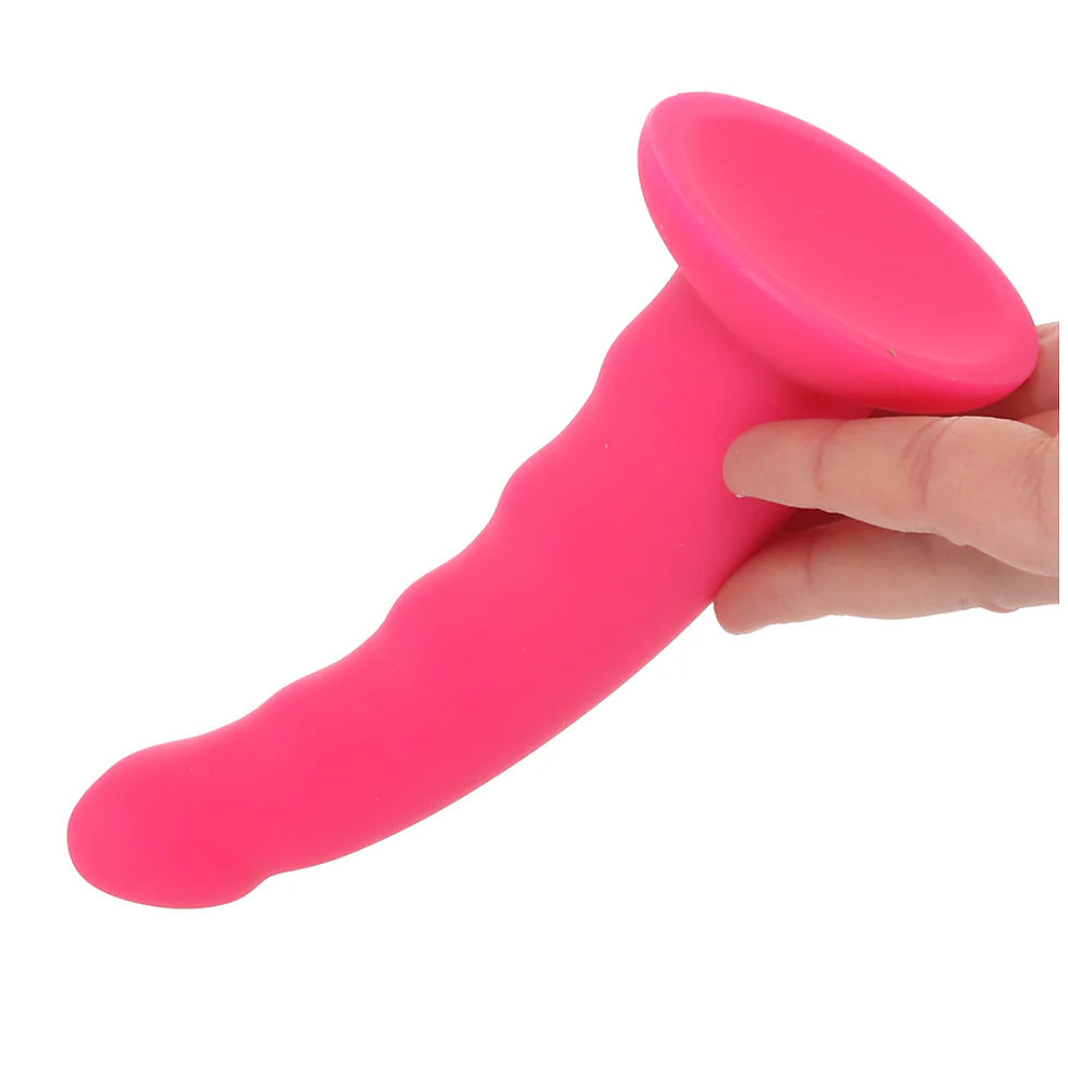 Thumbnail: PinkCherry PinkCherry Premium 6.5 Inch Pink Silicone Wavy Dildo