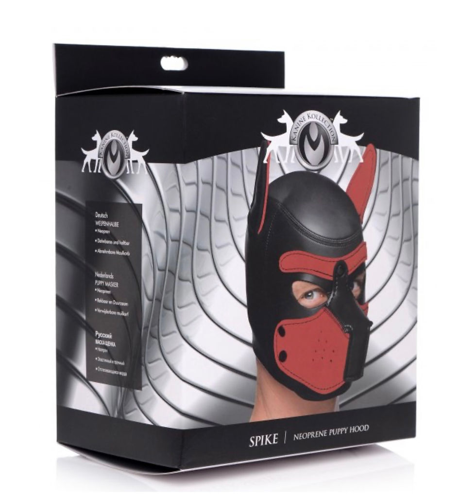 Spike Neoprene Puppy Hood - Red