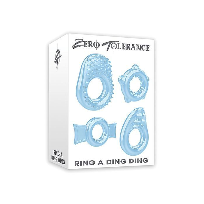 Zero Tolerance Ring a Ding Ding Set of 4 Cock Rings - Blue