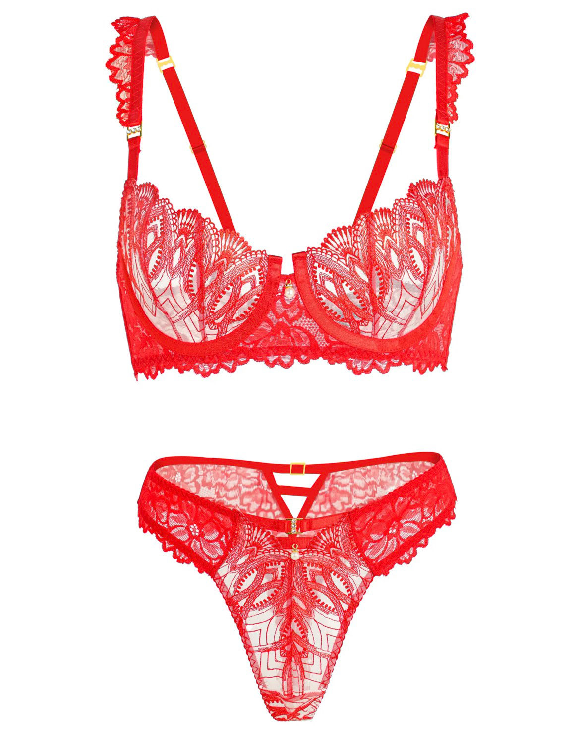 Red Top Temptation Lingerie Set