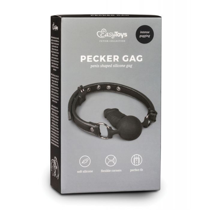 Easy Toys Ball Gag w/Silicone Dong - Black