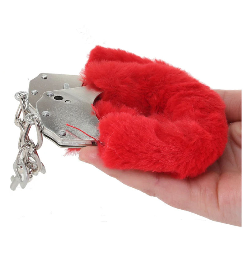 Thumbnail: WhipSmart Classic Furry Cuffs in Red