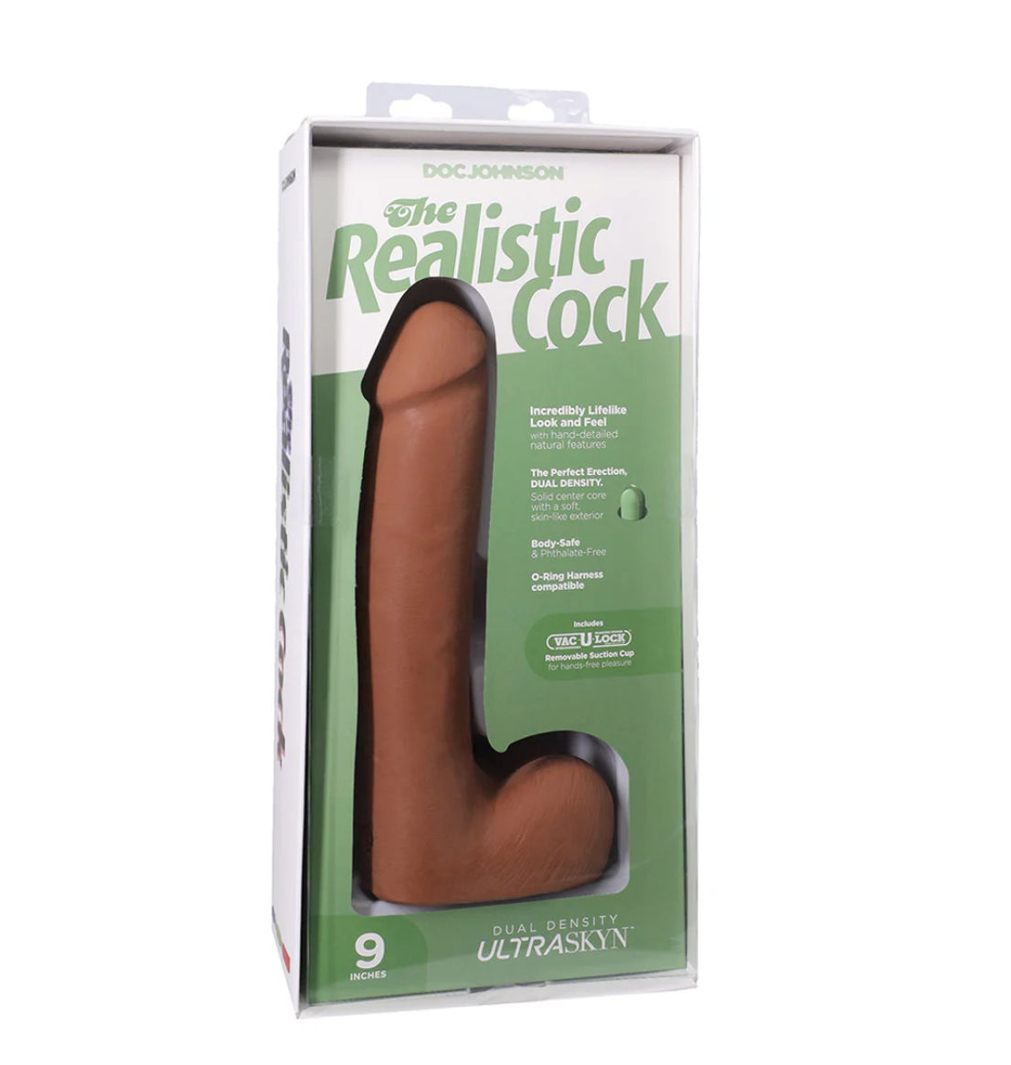 Doc Johnson The Realistic 9 Inch Cock with Balls in Caramel