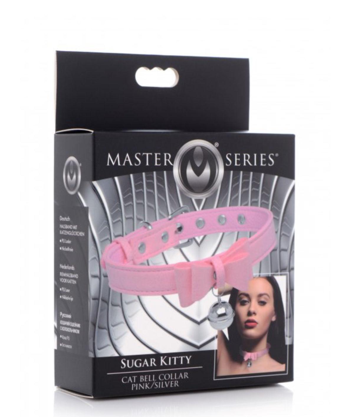 Master Series - Sugar Kitty Cat Bell Collar - Pink/Silver