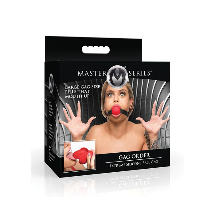 Master Series Gag Order Extreme Silicone Ball Gage - Red/Black