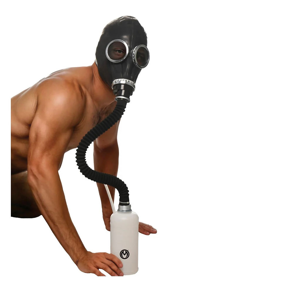Thumbnail: XR Brands Master Series Dark Inhaler Gas Mask with Bottle