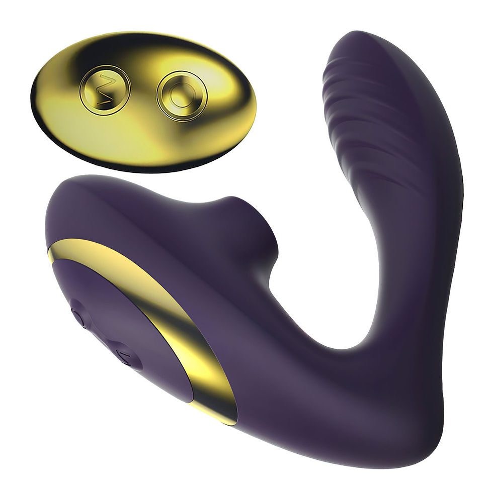 CLITORAL SUCKING VIBRATOR WITH PLEASURE AIR, G-SPOT VIBRATION & REMOTE - PURPLE