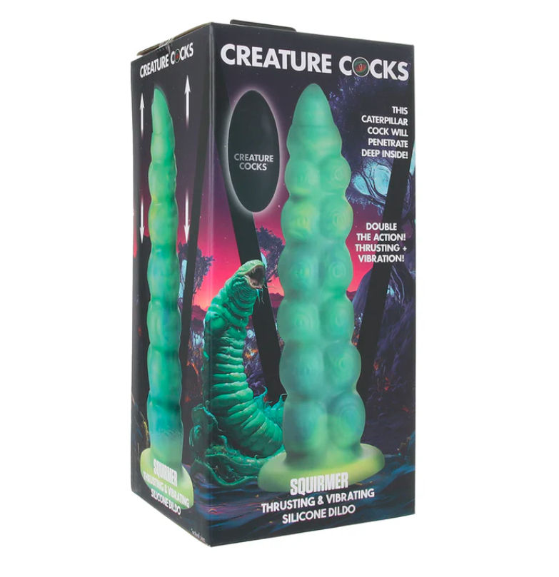 XR Brands Creature Cocks Squirmer Thrusting & Vibrating Dildo