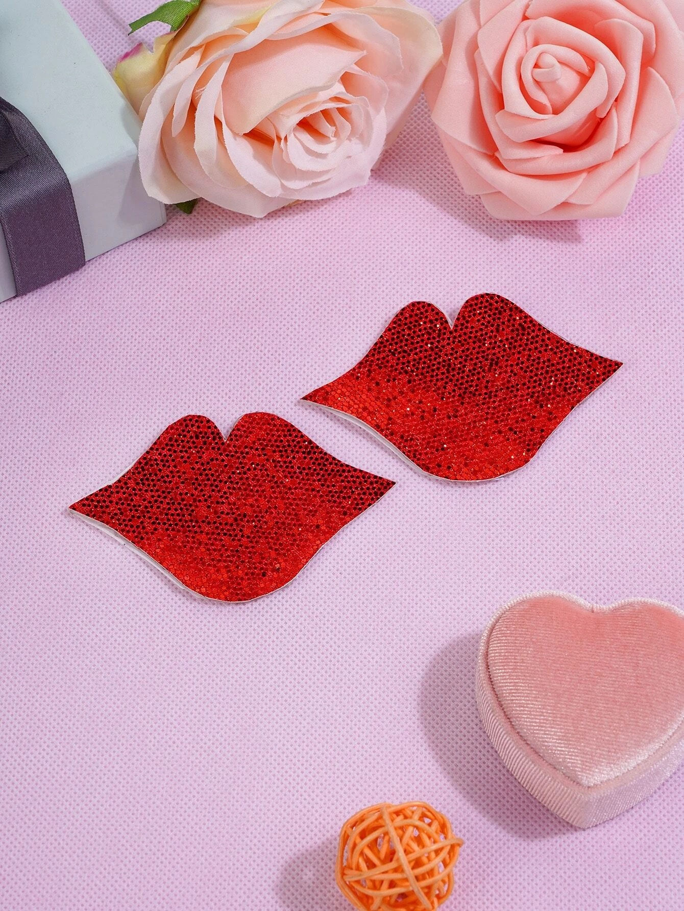 Lip Shaped Adhesive Bra Pads Lingerie Accessory For Valentines