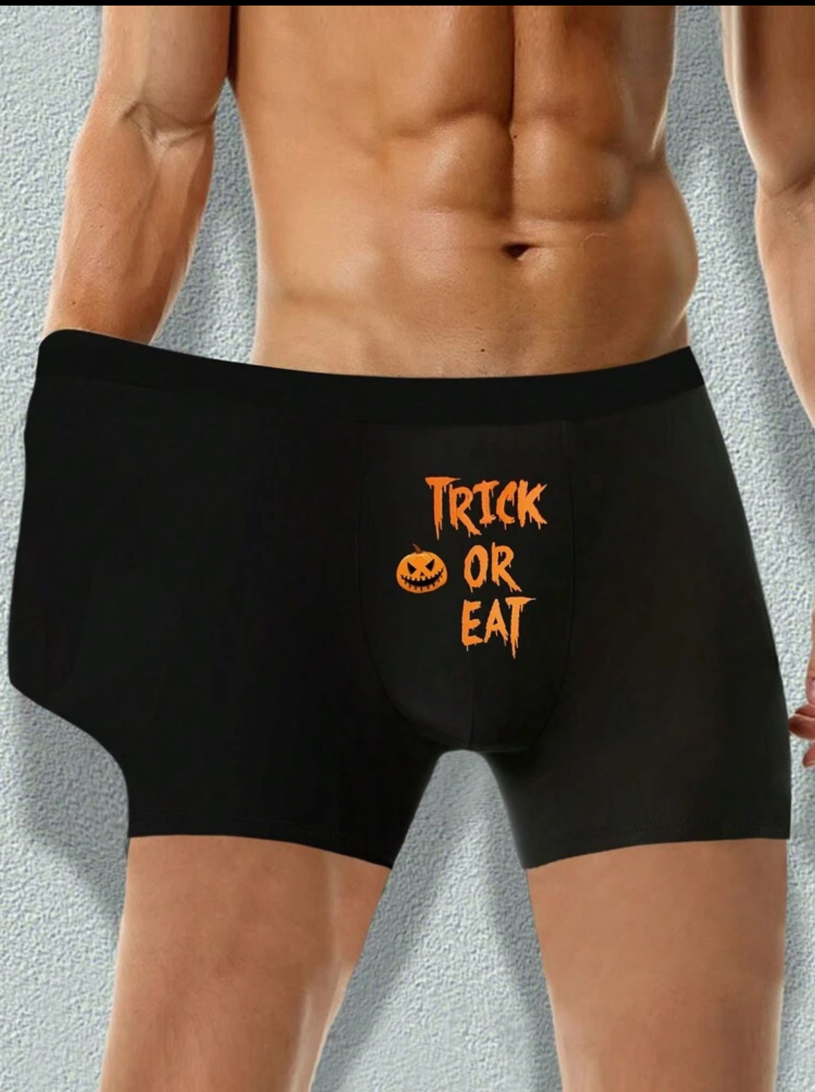 Halloween Men's Shorts Creative Graphics Letter " TRICK OR EAT " Print Thin Styl