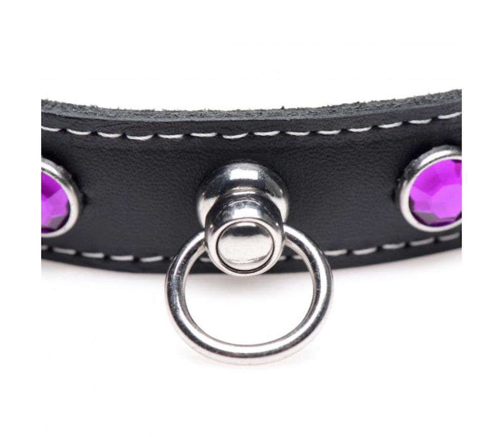 Thumbnail: Royal Vixen Leather Choker with Rhinestones - Purple
