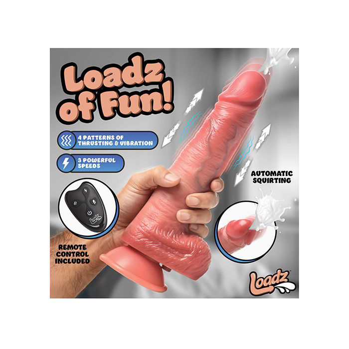Thumbnail: Loadz 10" Thrusting, Vibrating, & Squirting Dildo