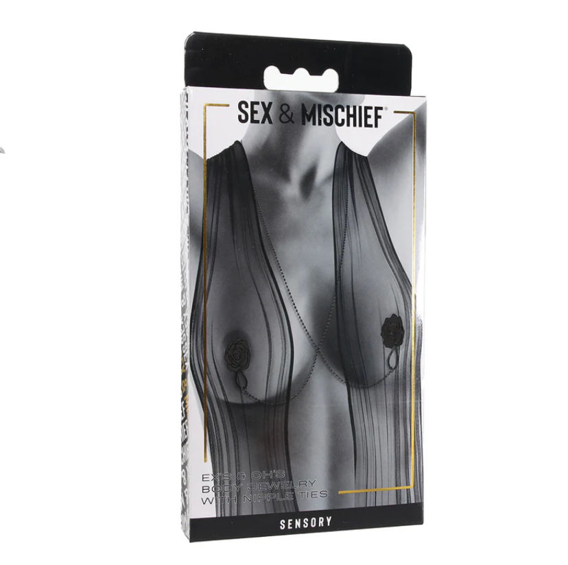 Sportsheets Ex's & Oh's Body Jewelry with Nipple Ties