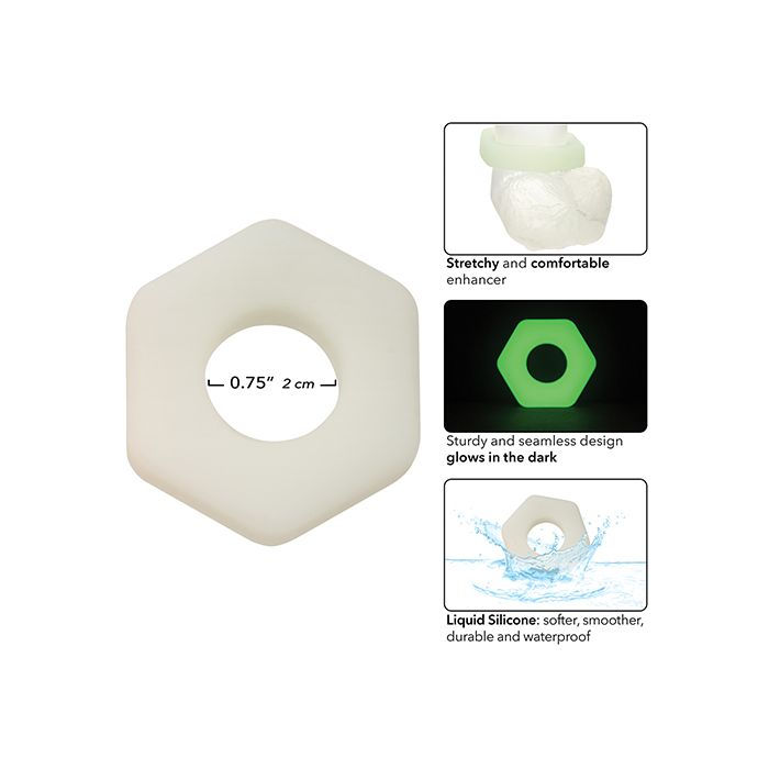 Thumbnail: Alpha Liquid Silicone Glow in the Dark Prolong Sexagon Ring