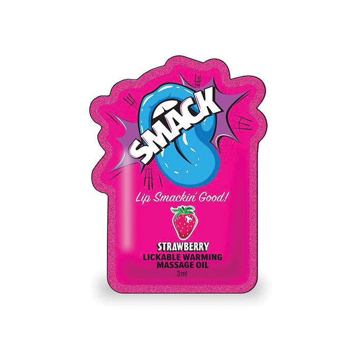 Smack Lickable Warming Massage Oil - Strawberry 3 ml pouch