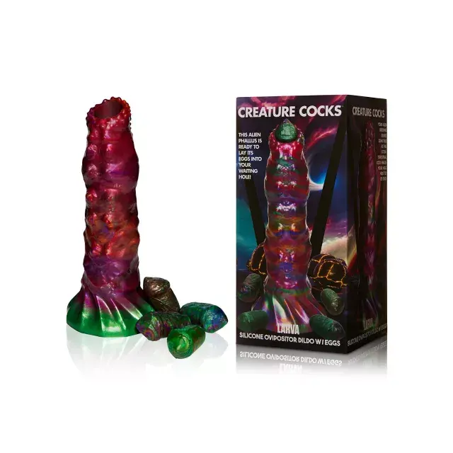 Larva Ovipositor Dildo with Eggs 8.9 Inch - Creature Cocks