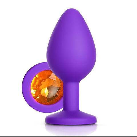 Orange Gem Purple Silicone Butt Plug | The Romance Room Orange Gem Purple Silicone Butt Plug | The Romance Room