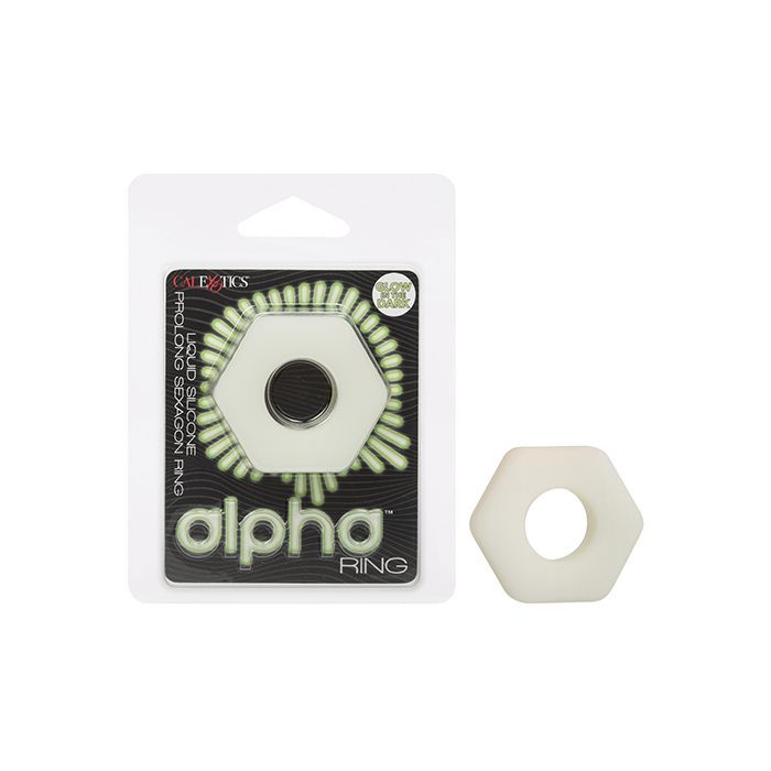 Alpha Liquid Silicone Glow in the Dark Prolong Sexagon Ring