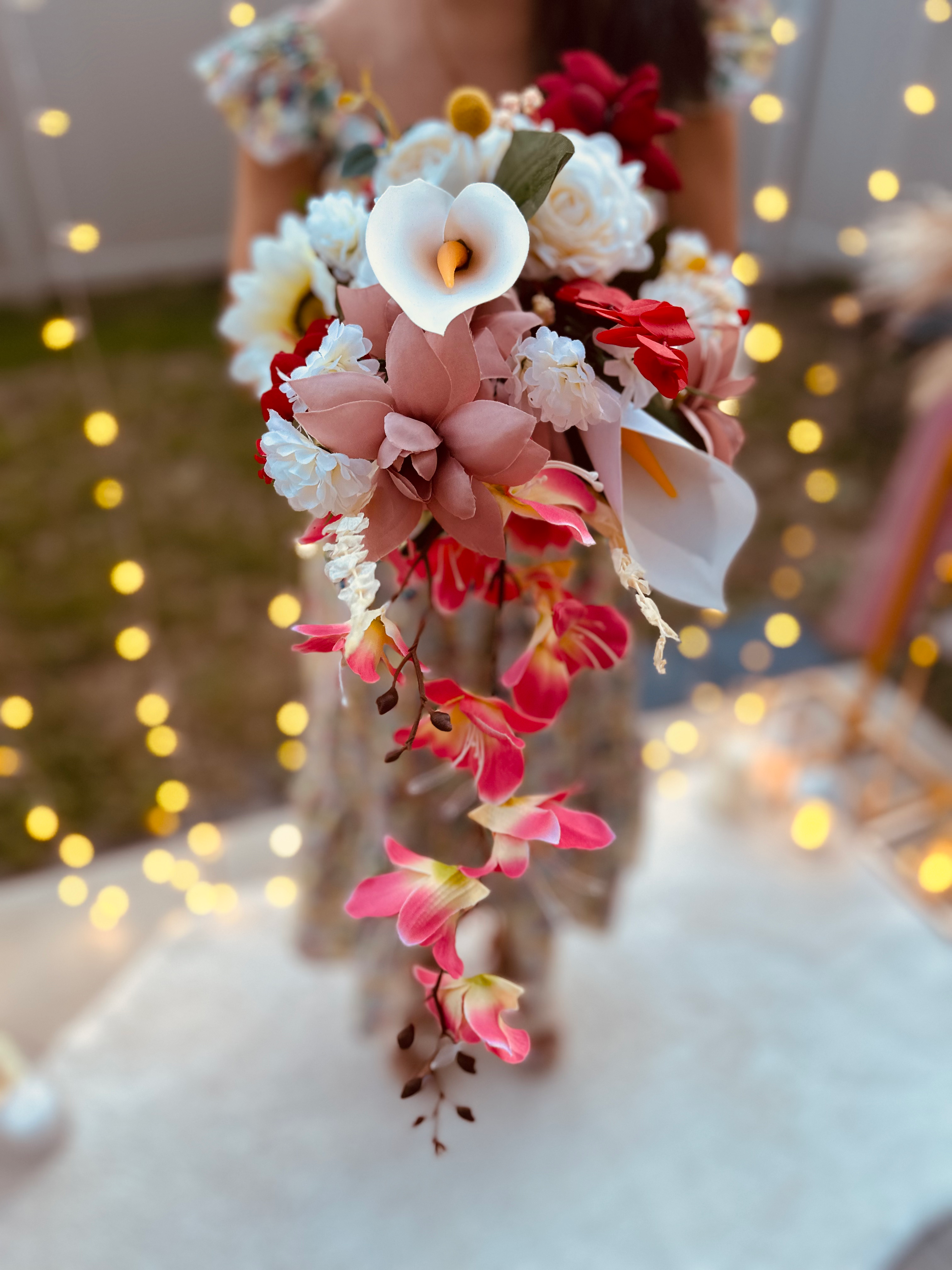 Bridal Bouquet - Silk (mix w/ real dried flowers) 