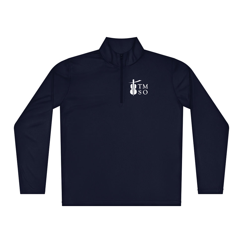 Thumbnail: Lightweight quarter-zip pullover (dark colors with small white logo)