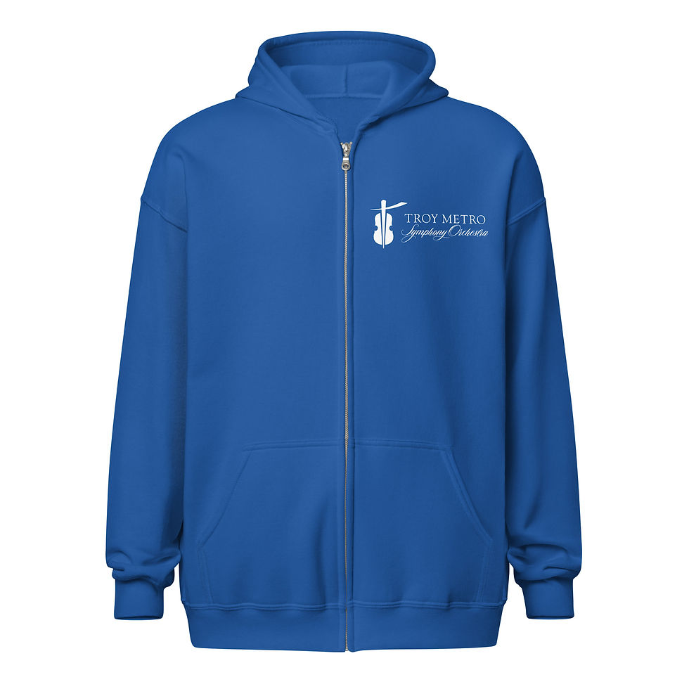 Thumbnail: Unisex heavy blend zip hoodie (dark colors with white logo)