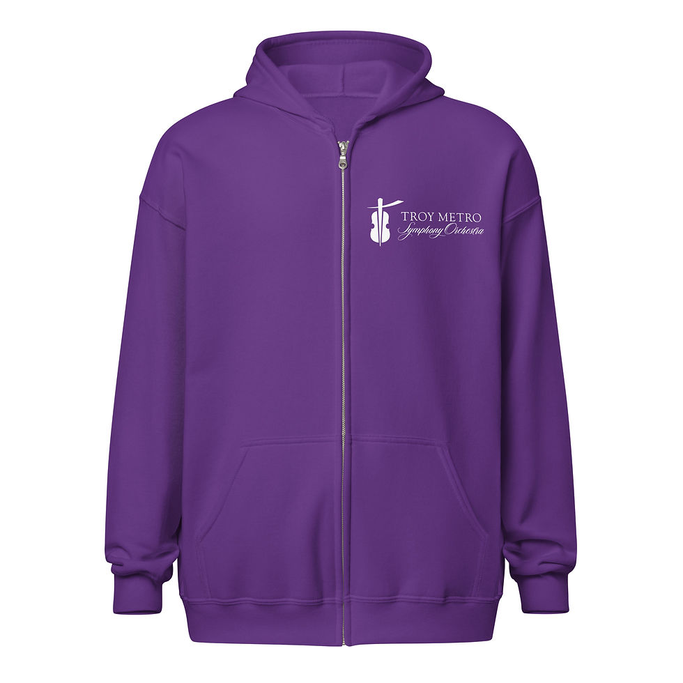 Thumbnail: Unisex heavy blend zip hoodie (dark colors with white logo)