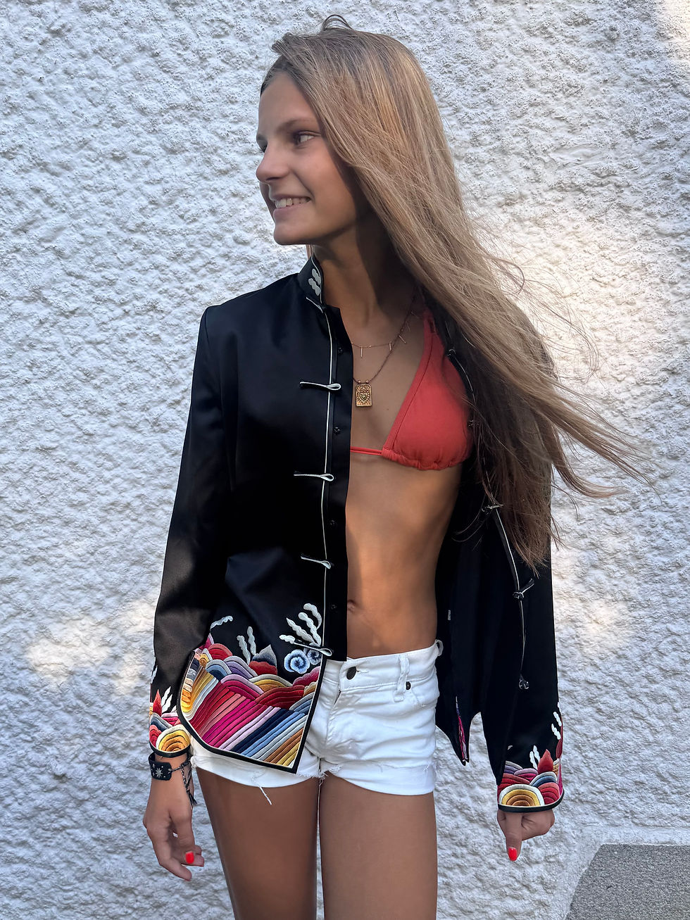Thumbnail: Embroidered silk chinese jacket