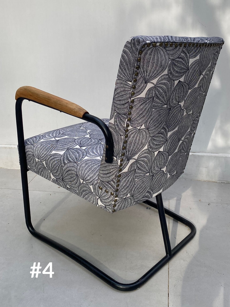 Thumbnail: Vintage Chinese armchair, French fabric