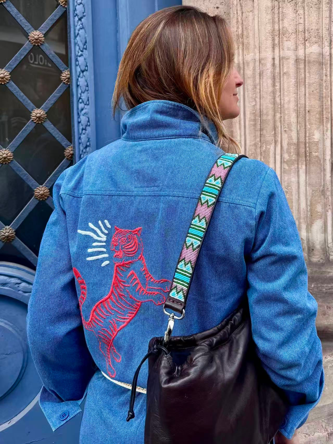 Bandoulière MiniRosa motifs géométriques