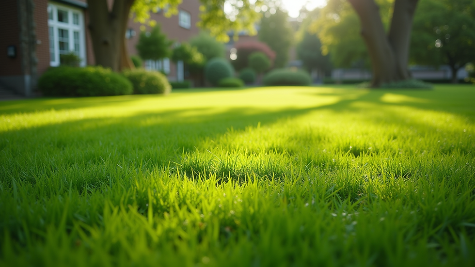 High angle view of a meticulously maintained lawn