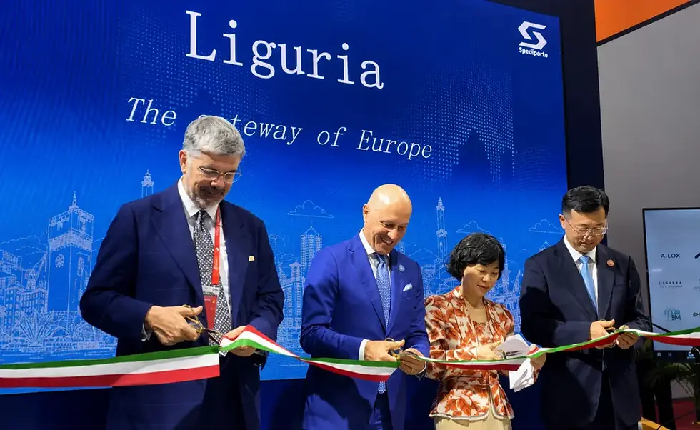 Four delegates cutting a ribbon with the italian flag at CISCE 2026
