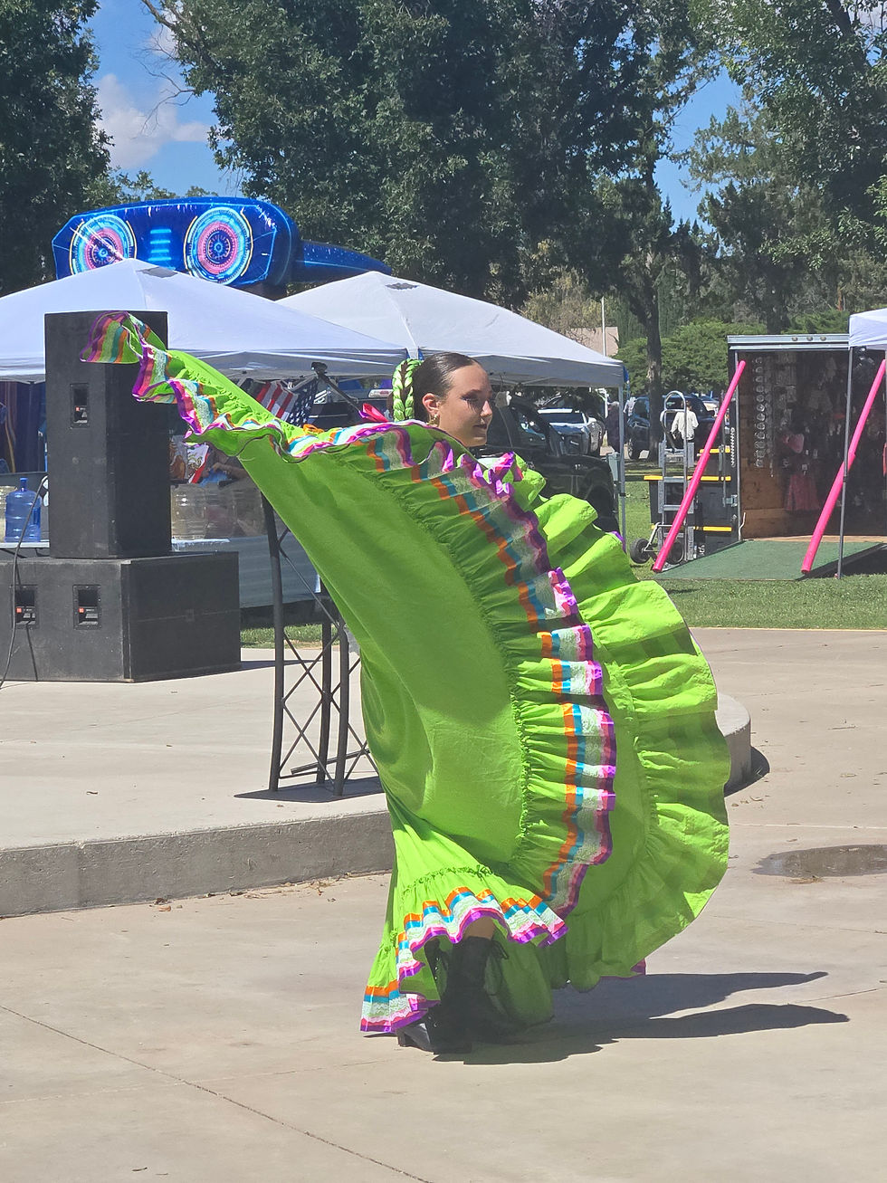 Dancers with Compañía cultural de ballet Folklorico, from El Paso, perform in Carlsbad on Saturday as part of September Fiestas. (Photos by Kyle Marksteiner)