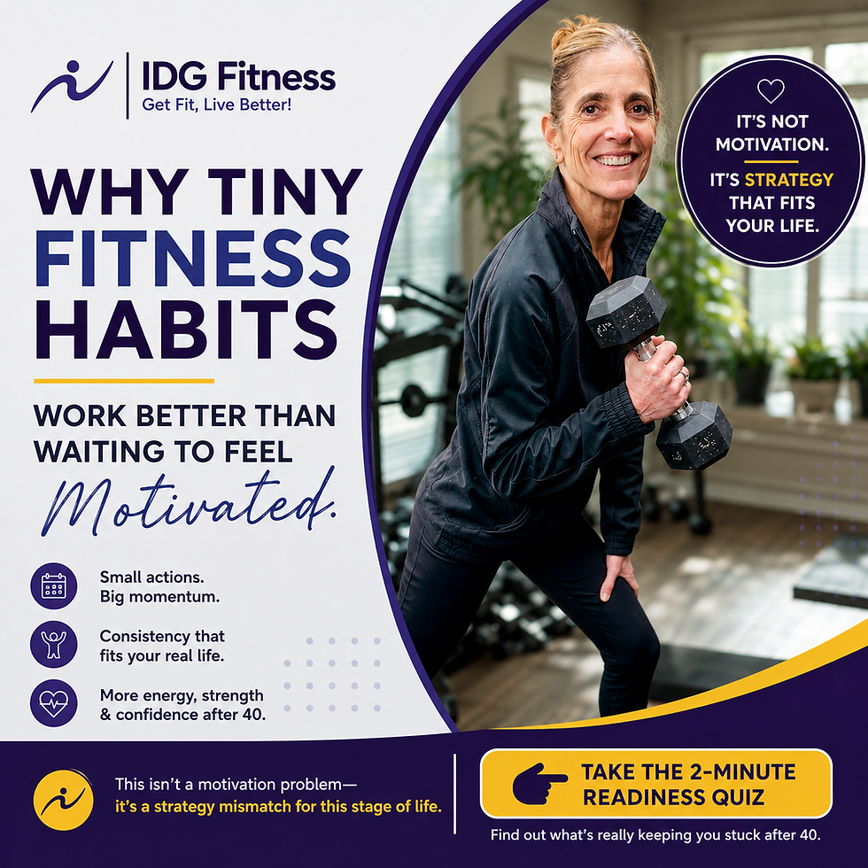 Woman over 40 strength training with dumbbells at home, representing sustainable fitness habits, consistency, and realistic wellness after 40.