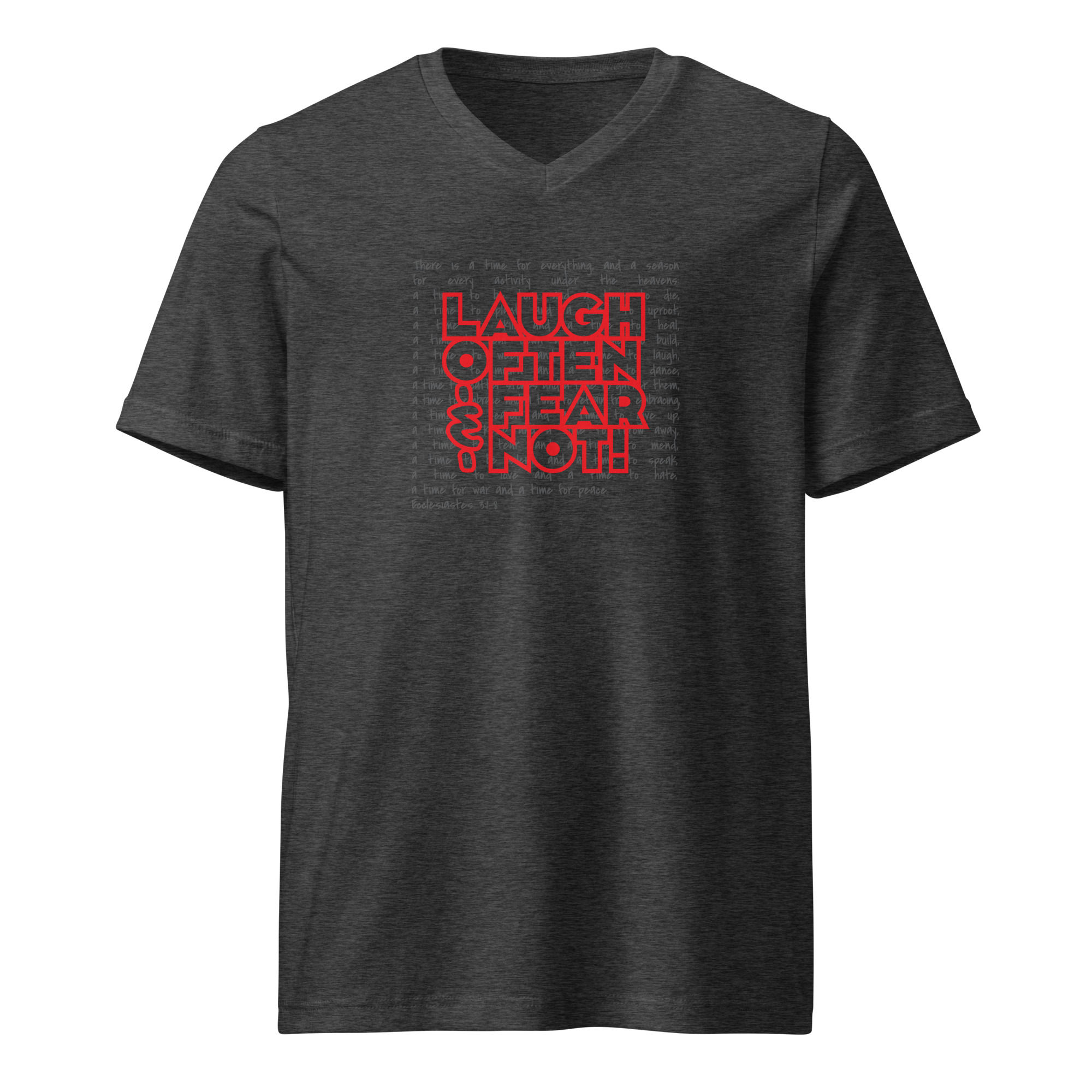 LOAFN Ecclesiastes 3:1-8 | Women's V-Neck T-Shirt | Dark Grey