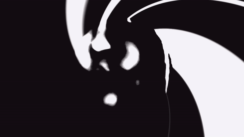 Black and white animated gif of Jenna Faline's face