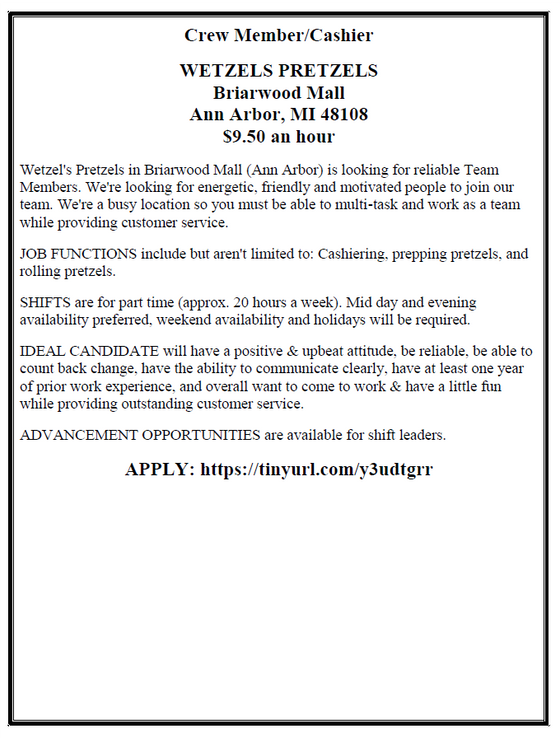Part Time Jobs: April 2019