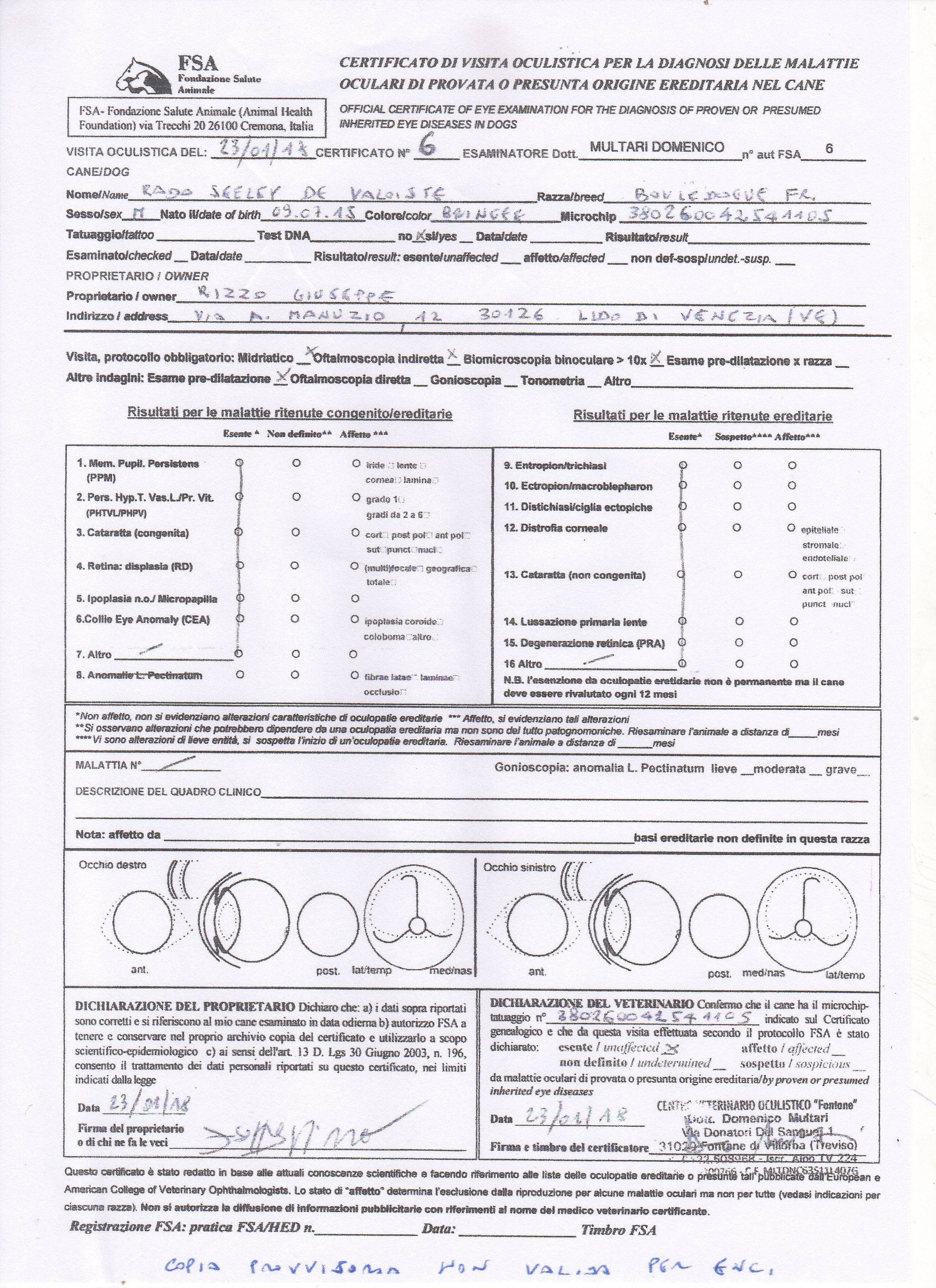 Rado cert. oculopatia