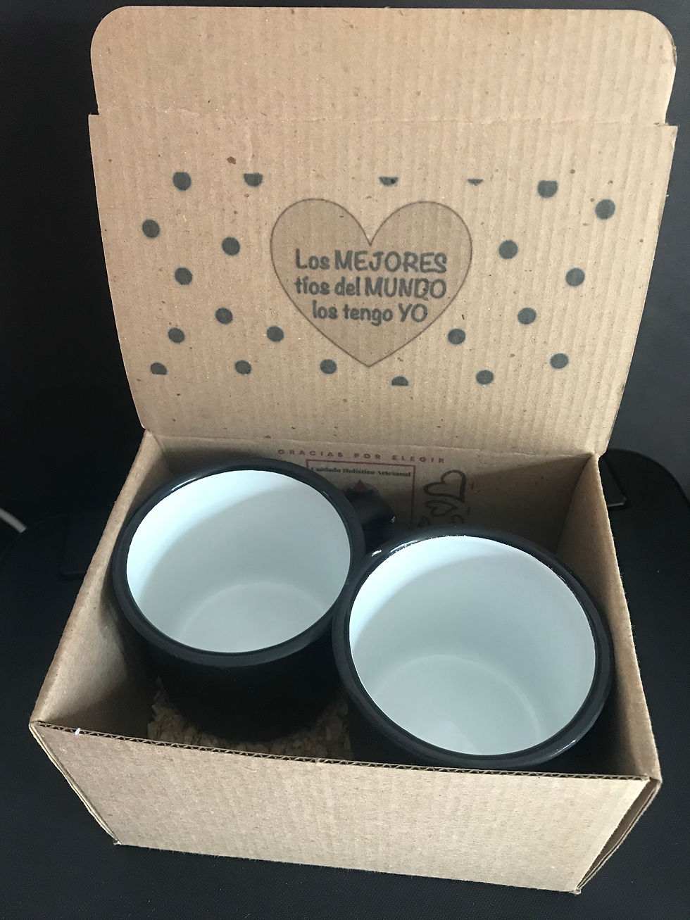 Miniatura: DÚO Pocillo mágico de peltre personalizado