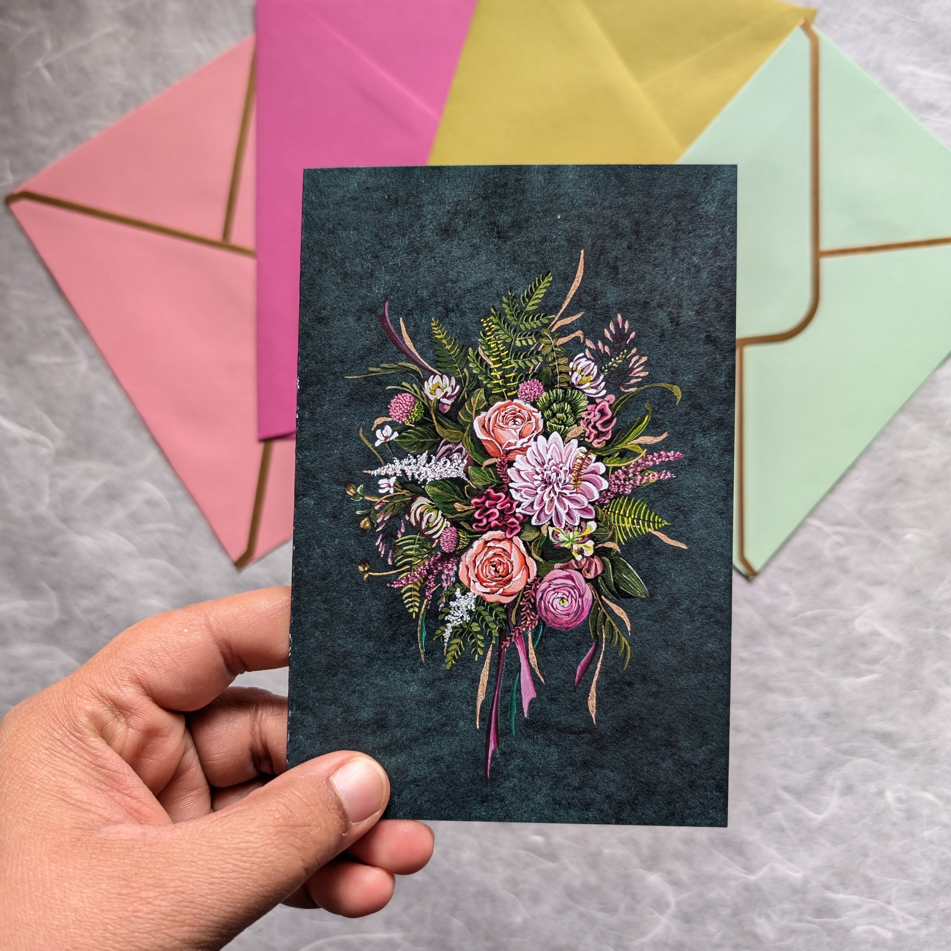 Evergreen Florals Greeting Card