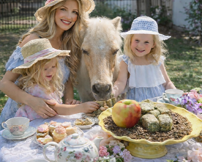 Mother's Day Pony Tea Party in the garden