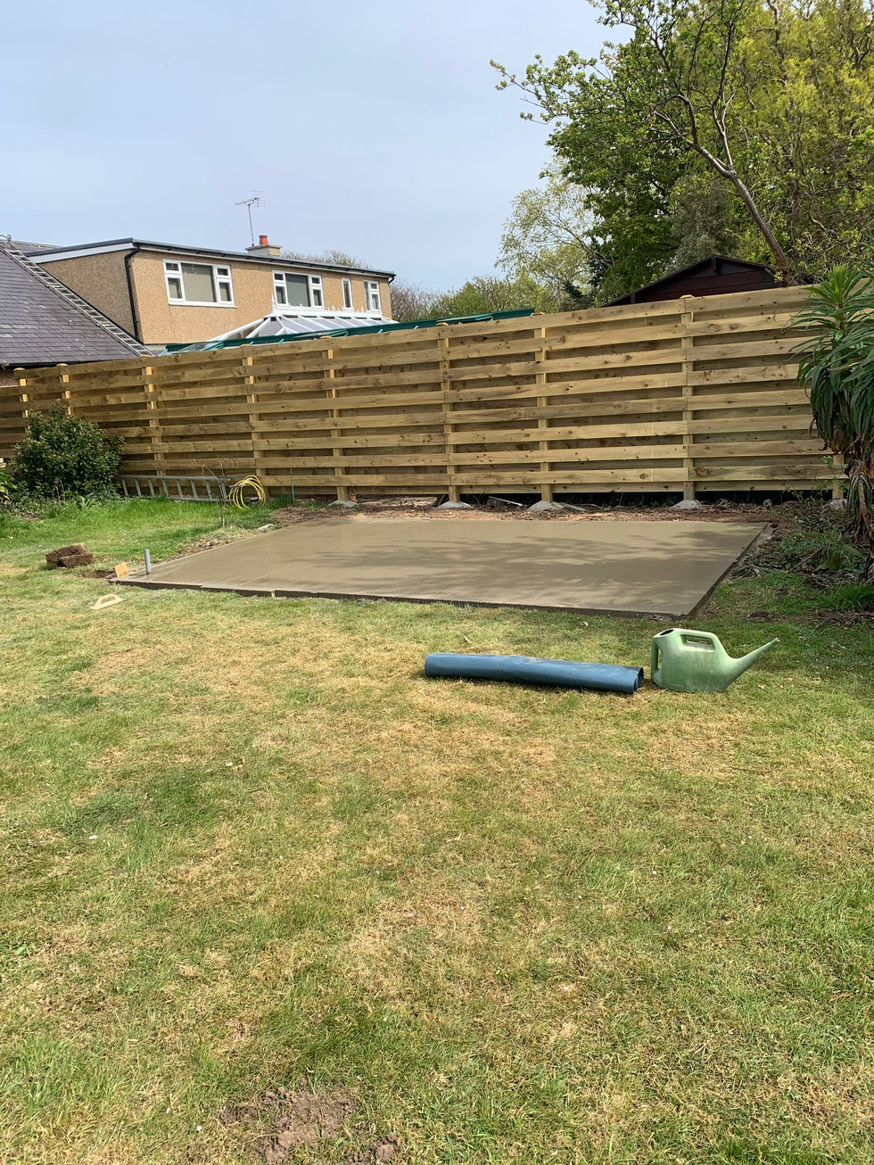 Timber boundary fencing installed across large garden area – JDM Building Services Isle of Man