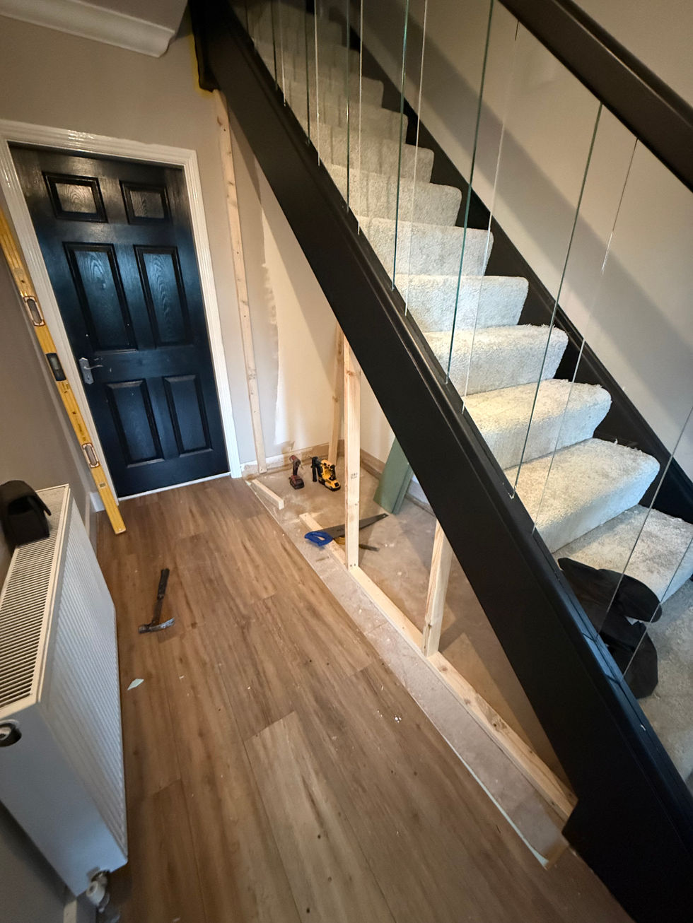 Staircase renovation with new flooring and updated interior finish – JDM Building Services Isle of Man