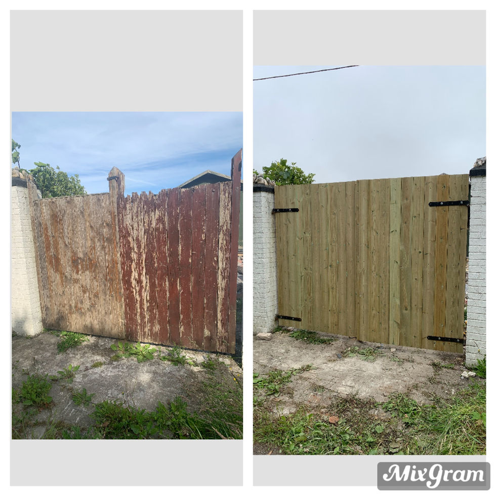 Before and after driveway gates – JDM Building Services Isle of Man
