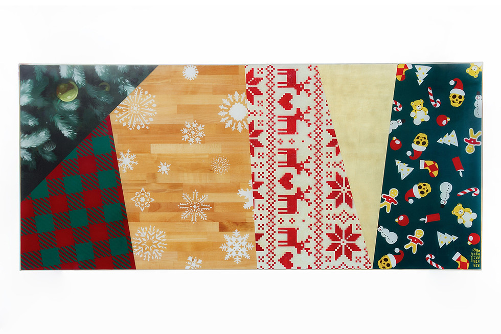Epoxidharz Tisch X-MAS 200 × 90 cm handbemalt