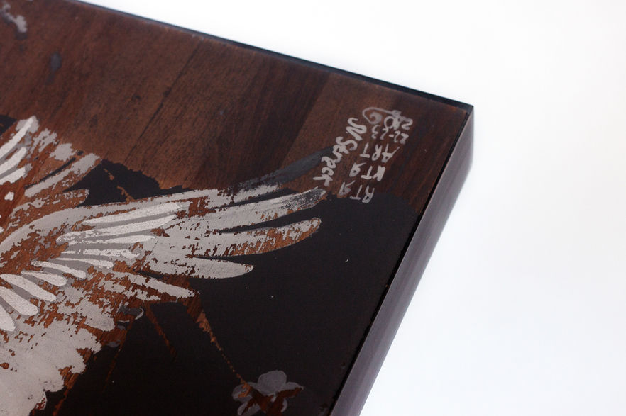 Epoxidharz Tisch ZENITAR 90 × 90 cm handbemalt