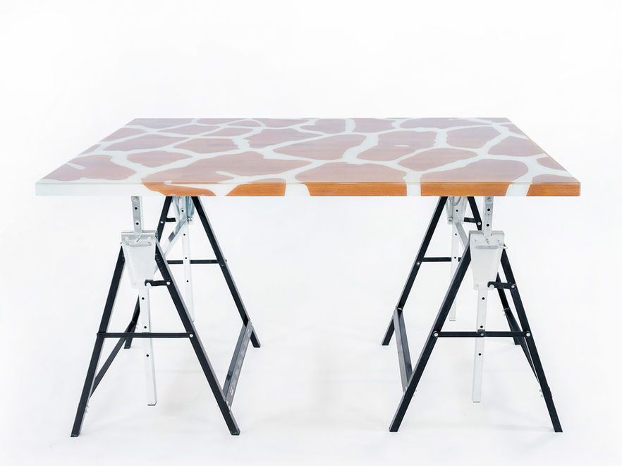 Epoxidharz Tisch GIRAFFE 150 × 90 cm handbemalt