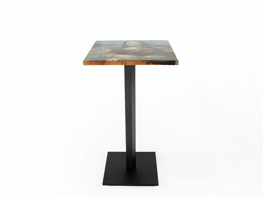 Epoxidharz Tisch MONA LISA 60 × 60 cm handbemalt