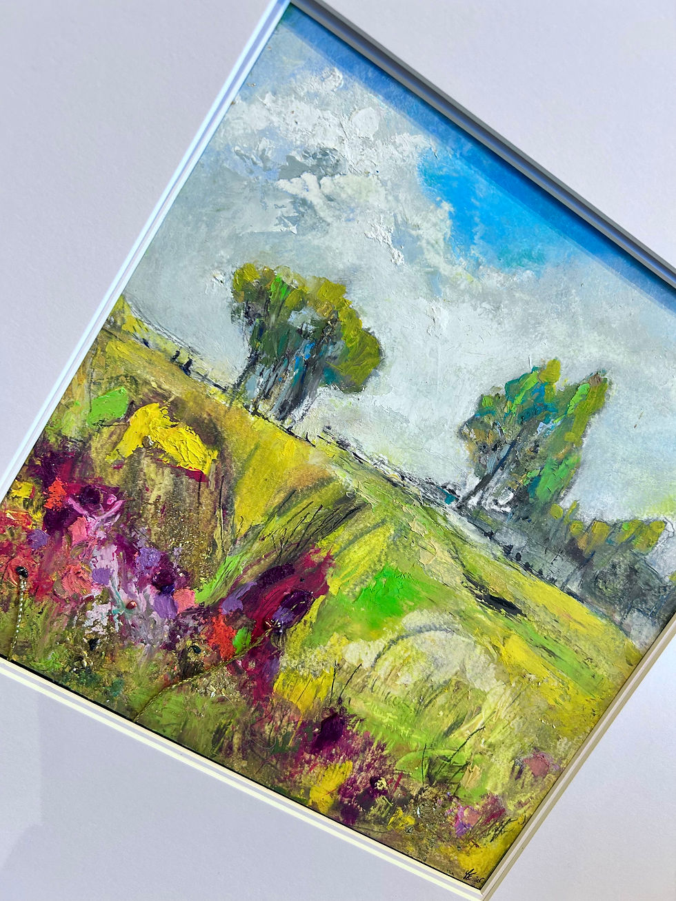 Miniature : Promenade   37x37 cm cadre (19x19 cm œuvre)